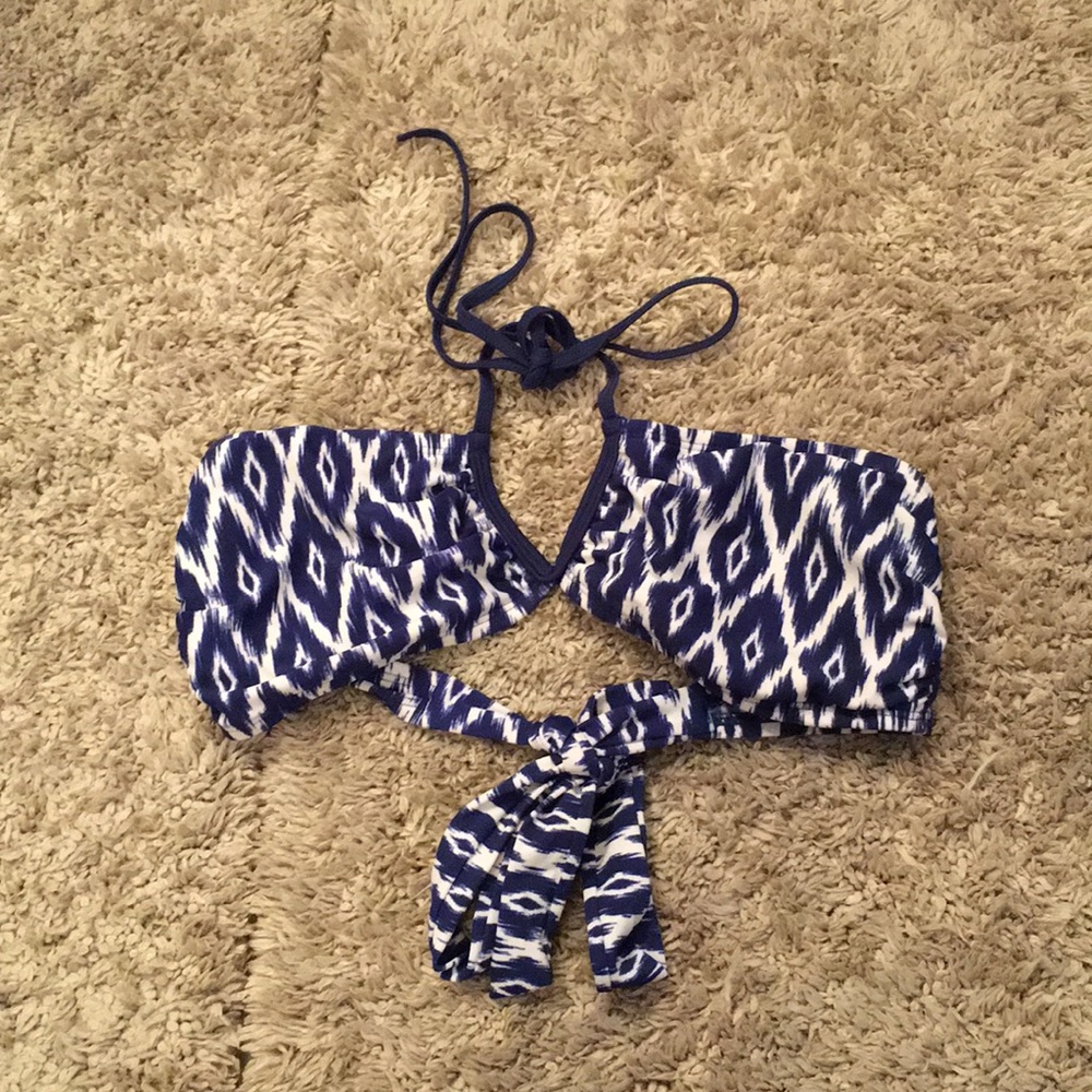 Navy and White Bathing Suit Top